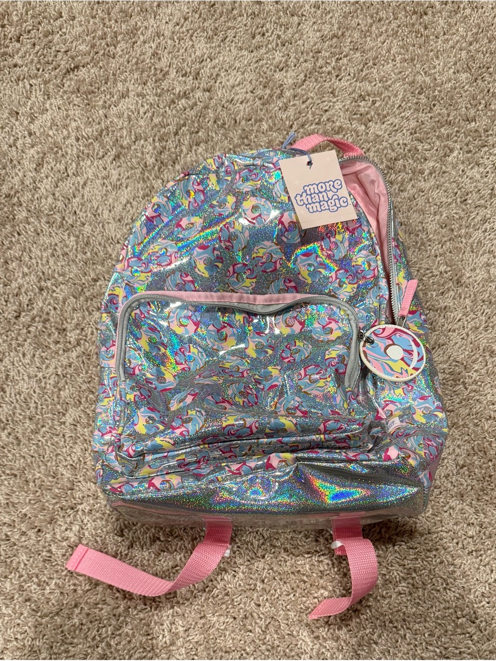 More Than Magic Holographic Unicorn Backpack - Pink, Blue, Yellow